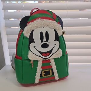 Mickey Mouse Disney Christmas Green Backpack